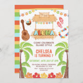 Kleurrijke Hawaïaanse Aloha Verjaardag Uitnodiging (Voorkant / Achterkant)