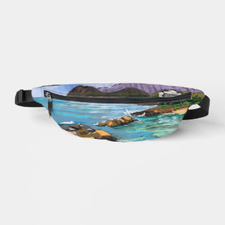 Kleurrijke Hawaïaanse Ko'Olina strand hipster tas