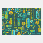 Kleurrijke Hawaïaanse Tiki en Vis Inpakpapier Vel (Voorkant 2)