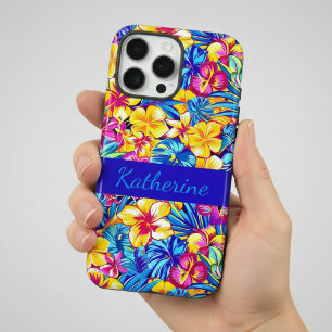 Kleurrijke Hawaïaanse Tropische Bloem Palm Naam iPhone 16 Pro Max Hoesje