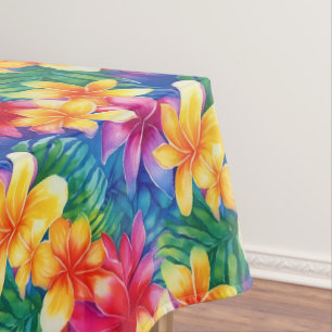Kleurrijke Hawaiiaanse Hibiscus Floral Tafelkleed