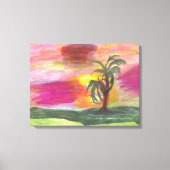 Kleurrijke Hawaiian Art met platte doek Canvas Afdruk (Voorkant)