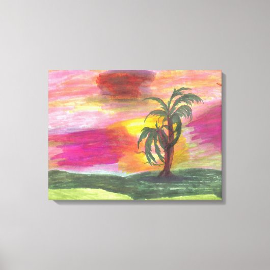 Kleurrijke Hawaiian Art met platte doek Canvas Afdruk (Voorkant)
