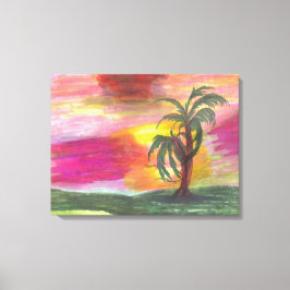 Kleurrijke Hawaiian Art met platte doek Canvas Afdruk