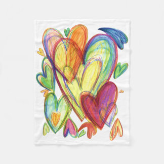 Kleurrijke Healing Hearts Rainbow Soft Fuzzy Deken