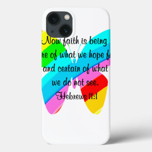 KLEURRIJKE HEBREEËN 11:1 VLINDERONTWERP iPhone 13 HOESJE