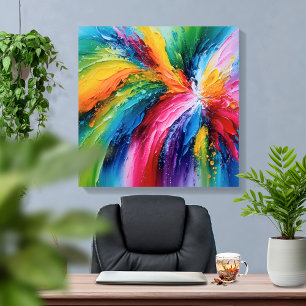 Kleurrijke hedendaagse Abstracte kunst Canvas Afdruk