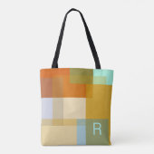 Kleurrijke hedendaagse geometrische kleurenblokken draagtas (Achterkant)
