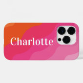 Kleurrijke Helder Modern Monogram Roze Oranje Retr Case-Mate iPhone Case (Achterkant (horizontaal))