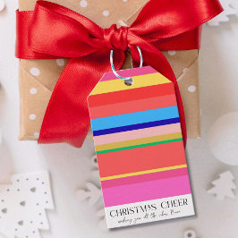 Kleurrijke Helder Moderne Kerstmis  Cadeaulabel