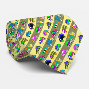 Kleurrijke heldere auto's voor jongens stropdas