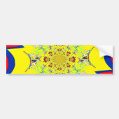 Kleurrijke Heldere Bloemen Damast Design Art Print Bumpersticker (Voorkant)
