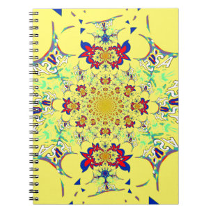 Kleurrijke Heldere Bloemen Damast Design Art Print Notitieboek