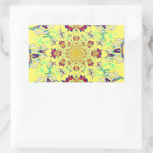 Kleurrijke Heldere Bloemen Damast Design Art Print Rechthoekige Sticker (Tas)