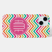 Kleurrijke, heldere Chevrons met aangepast monogra Case-Mate iPhone Case (Achterkant (horizontaal))