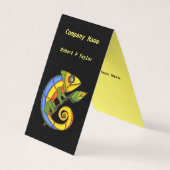Kleurrijke Heldere Hagedis Branch Leaf Zwart Geel Visitekaartjes (Voorkant)