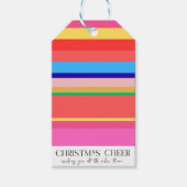 Kleurrijke heldere moderne kerst cadeaulabel (Voorkant)