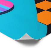 Kleurrijke heldere psychedelische Abstracte muurpr Poster (Hoek)