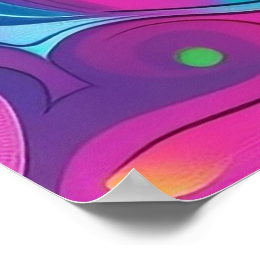 Kleurrijke heldere psychedelische onkruidmuurprint poster (Hoek)