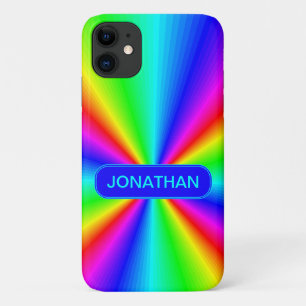 Kleurrijke, heldere regenboog op maat iPhone 11 hoesje