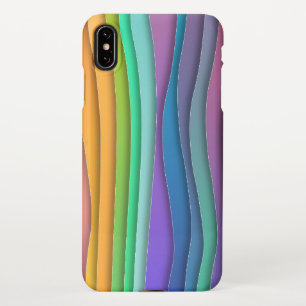 Kleurrijke heldere regenboog strepen patroon iPhone XS max hoesje