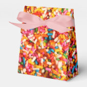 Kleurrijke heldere regenboogsprinkles bedankdoosjes (Voorkant Zijde)