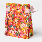 Kleurrijke heldere regenboogsprinkles bedankdoosjes (Achterkant)