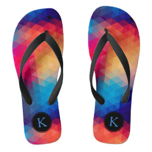 Kleurrijke heldere tonen Modern geometrisch patroo Teenslippers