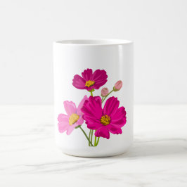 Kleurrijke Heldere Tuin Kosmos Bloemen Custom Koffiemok