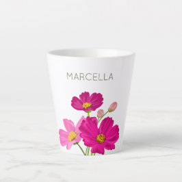 Kleurrijke Heldere Tuin Kosmos Bloemen Custom Latte Mok