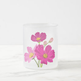 Kleurrijke Heldere Tuin Kosmos Bloemen Custom Matglas Koffiemok