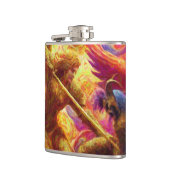 Kleurrijke Hemelse Conflict Abstracte Schilderij Heupfles (Links)