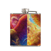 Kleurrijke Hemelse Conflict Abstracte Schilderij Heupfles (Achterkant)