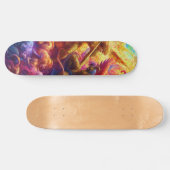 Kleurrijke Hemelse Conflict Abstracte Schilderij Skateboard (Horizontaal)