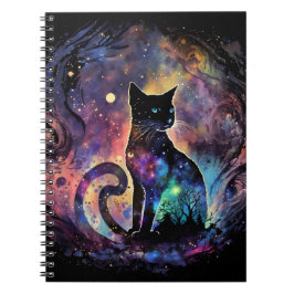 KLEURRIJKE HEMELSE KATTEN IN DE RUIMTE NOTITIEBOEK