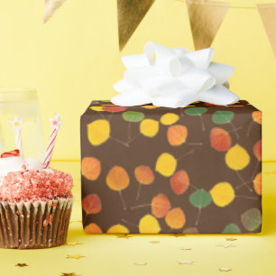 Kleurrijke Herfst Aspen lekt altijd over bruin Cadeaupapier