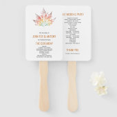 Kleurrijke herfst blad print oranje bruiloft progr handwaaier (Voorkant en achterkant)