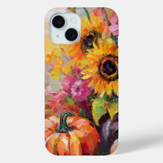 Kleurrijke Herfst Bloemen en Pompoenen Case-Mate iPhone Case (Achterkant)