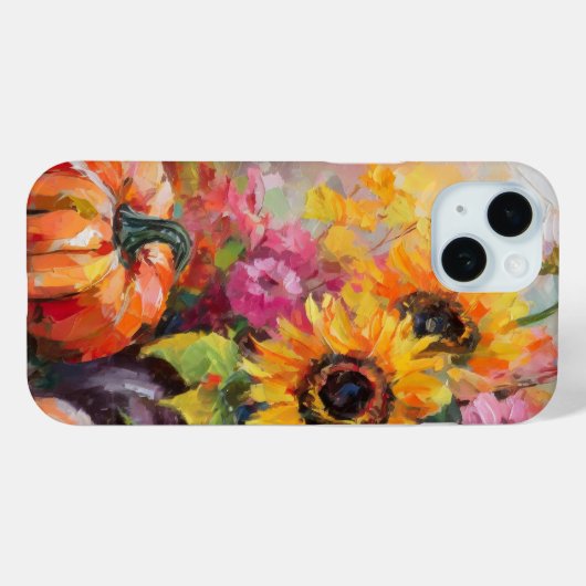 Kleurrijke Herfst Bloemen en Pompoenen Case-Mate iPhone Case (Achterkant (horizontaal))