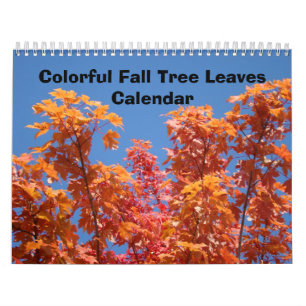 Kleurrijke Herfst boombladeren Calendars Blue Sky  Kalender