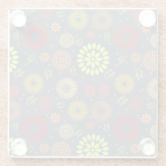 Kleurrijke Herfst Flowers in Warm Shades Glazen Onderzetter (Achterkant)