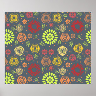 Kleurrijke Herfst Flowers in Warm Shades Poster