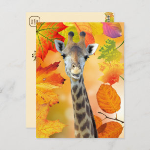 Kleurrijke herfst / Herfst Giraffe Briefkaart