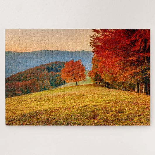 Kleurrijke Herfst herfstboomlandschap Legpuzzel (Horizontaal)