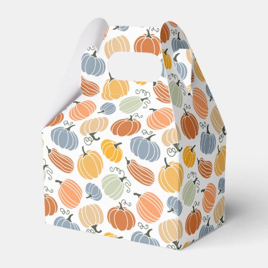 Kleurrijke herfst pompoenen patroon bedankdoosjes (Achterkant)