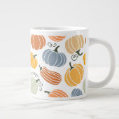 Kleurrijke herfst pompoenen patroon extra grote beker (Rechts)