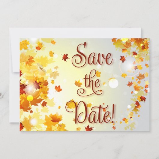 Kleurrijke herfst Save The Dates-kaarten herfstbla Kaart (Voorkant)