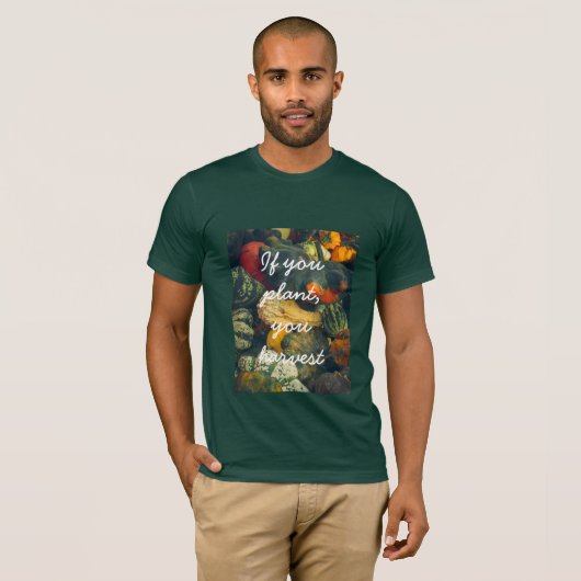 Kleurrijke herfst squash en pompoenen t-shirt (Voorkant volledig)