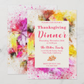 Kleurrijke Herfst Thanksgiving Binnenuitnodiging Kaart (Voorkant / Achterkant)