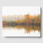 Kleurrijke herfst Trees Waterfront rustieke bruilo Gastenboek (Achterkant)